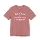 I Just Want To Drink Margaritas And Ride My Horses Short Sleeve Tee T-Shirt The Cinchy Cowgirl - Print Heather Mauve XS