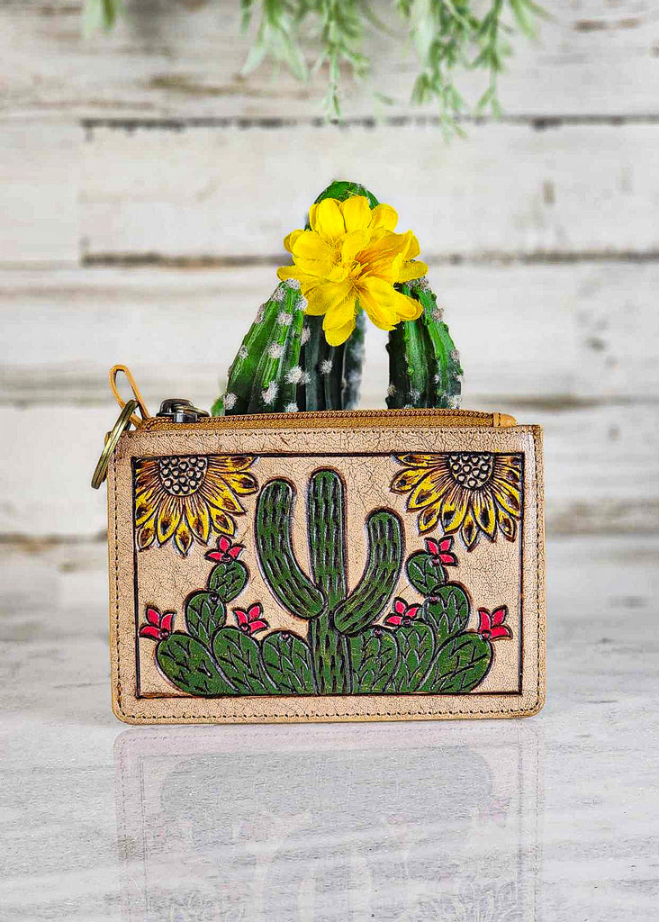 Cactus Plains Hand-Tooled Card Holder Credit Card Holder Myra   