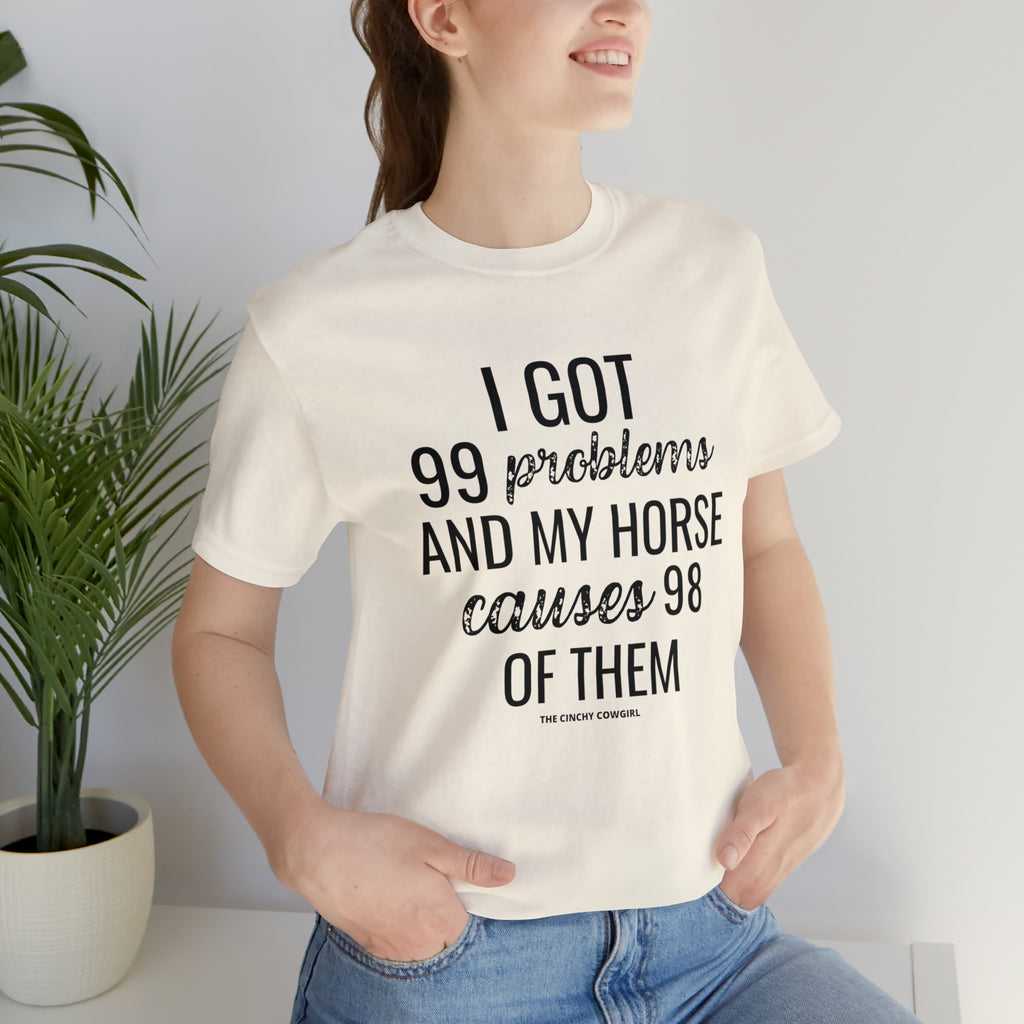 Horse Problems Short Sleeve Tee tcc graphic tee Printify Natural XS 