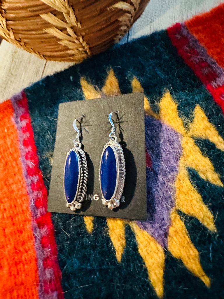 The Deep Blue of the Desert Dangle Earrings NT jewelry Nizhoni Traders LLC   
