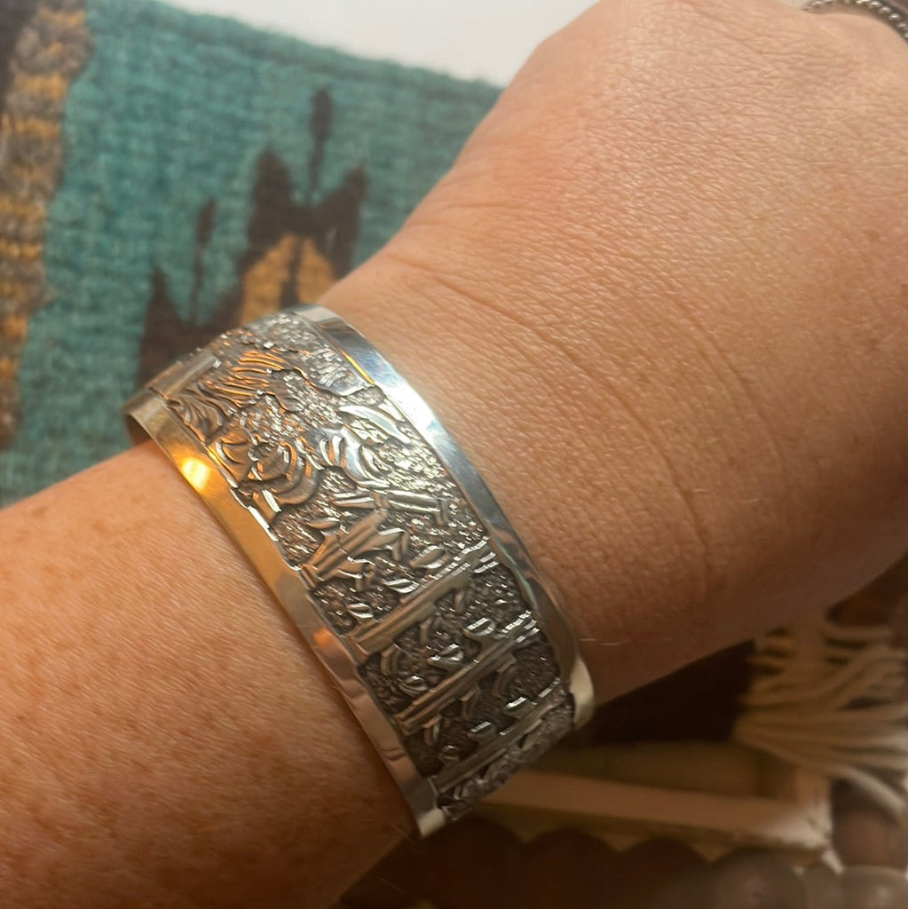 Navajo Sterling Silver Cuff Bracelet NT jewelry Nizhoni Traders LLC   