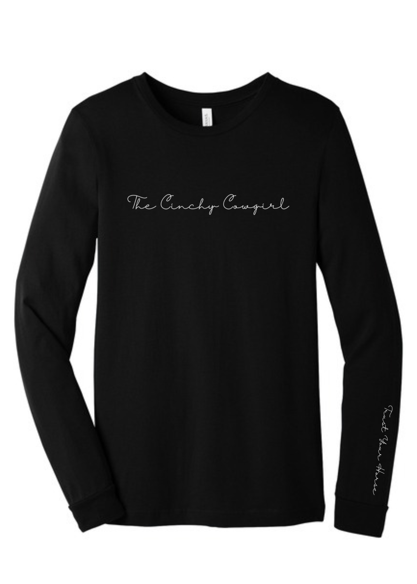 Trust Your Horse Long Sleeve Graphic Tee graphic tee long sleeve The Cinchy Cowgirl Small Black