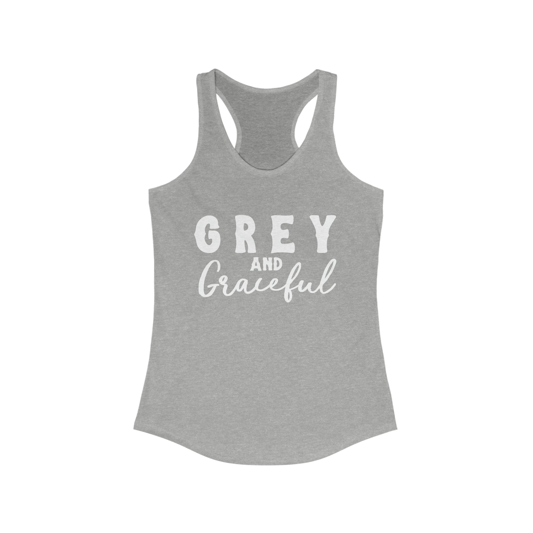 Grey & Graceful Racerback Tank Horse Color Shirts Printify XS Heather Grey 