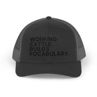 Embroidered Working Cattle Builds Vocabulary Trucker Hat [23 Colors] Embroidered TCC Hat The Cinchy Cowgirl - Print Black / Charcoal