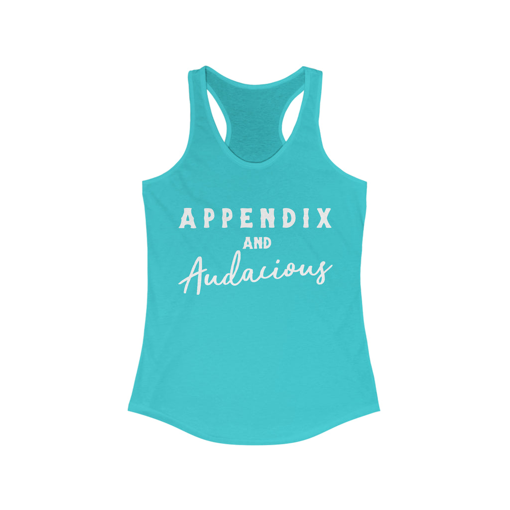 Appendix & Audacious Racerback Tank Horse Color Shirts Printify XS Solid Tahiti Blue 
