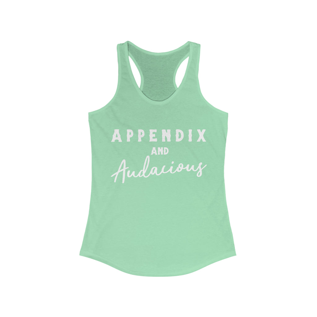 Appendix & Audacious Racerback Tank Horse Color Shirts Printify XS Solid Mint 