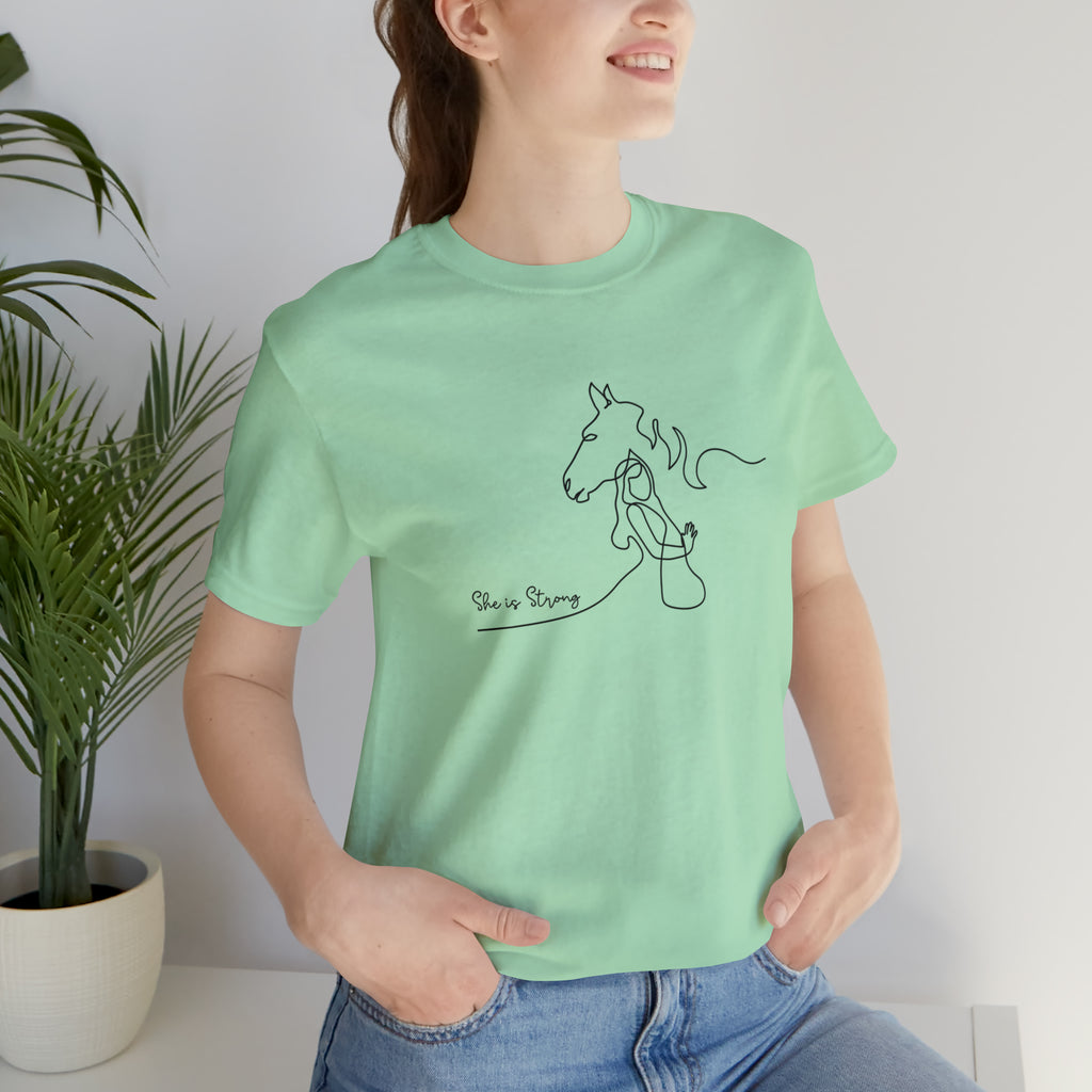 She is Strong Short Sleeve Tee tcc graphic tee Printify Mint S 