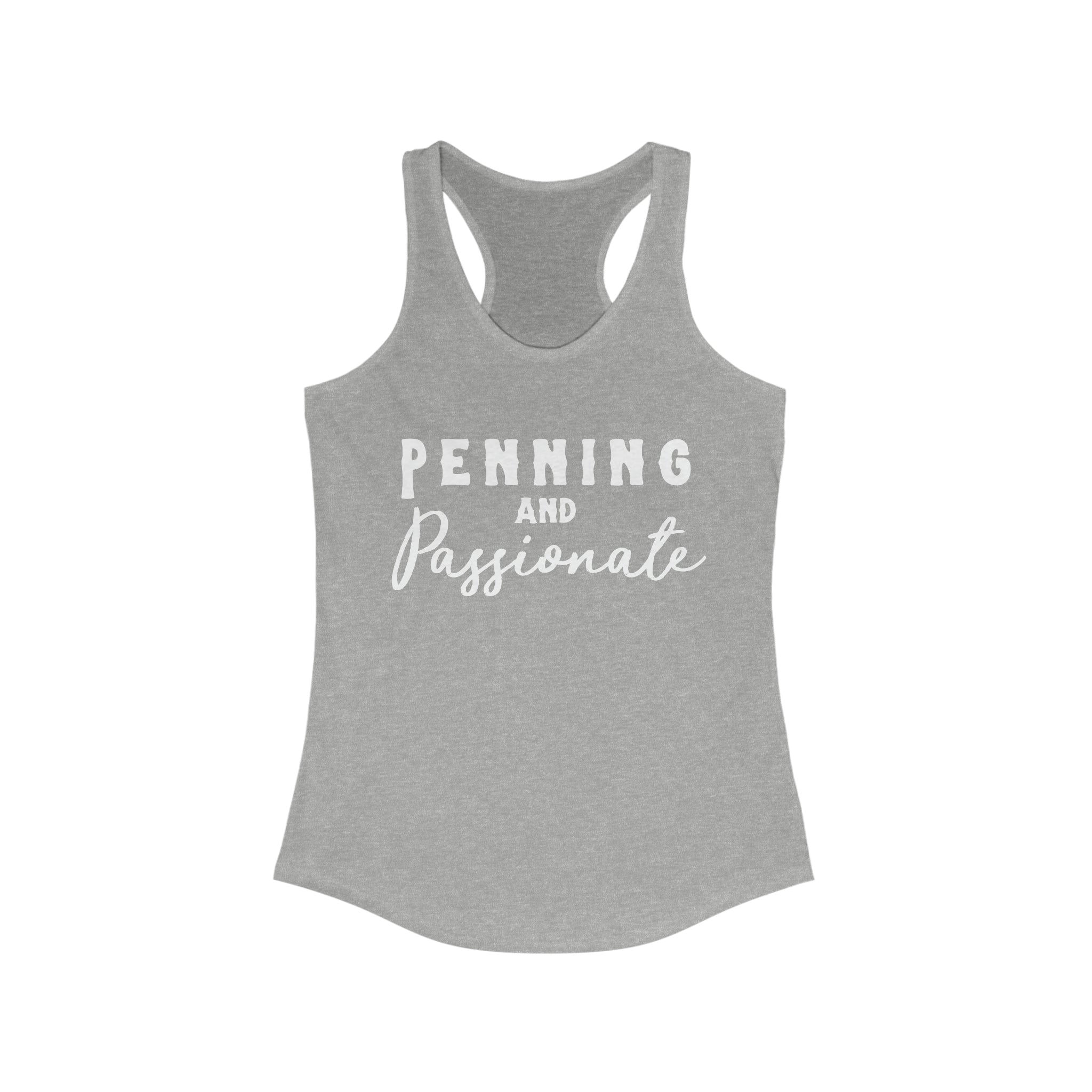 Penning & Passionate Racerback Tank Horse Riding Discipline Tee Printify XS Heather Grey 