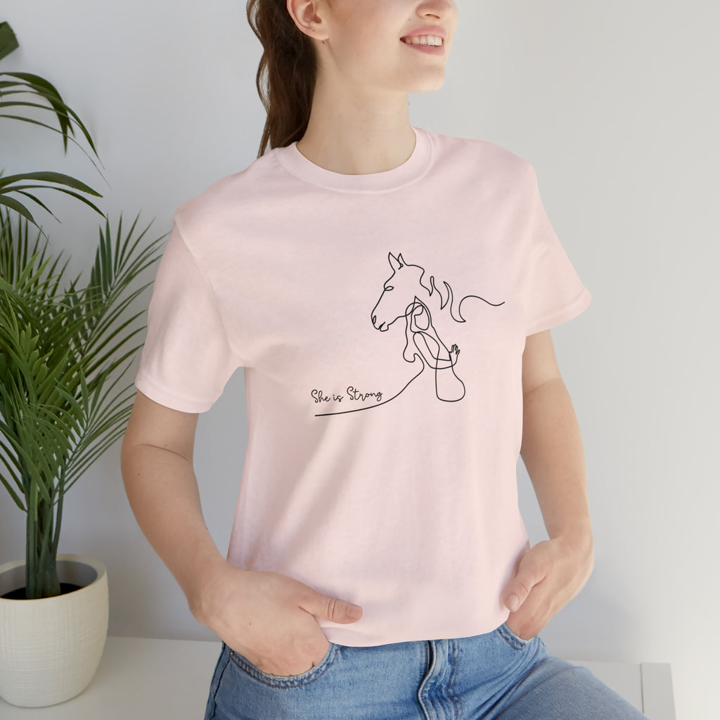 She is Strong Short Sleeve Tee tcc graphic tee Printify Soft Pink XS 