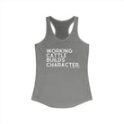 Working Cattle Builds Character Racerback Tank Tank Top The Cinchy Cowgirl - Print XS Heather Grey