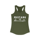 Mustang & Memorable Racerback Tank Horse Color Shirts Printify XS Solid Military Green 