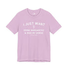 I Just Want To Drink Margaritas And Ride My Horses Short Sleeve Tee T-Shirt The Cinchy Cowgirl - Print Lilac XS