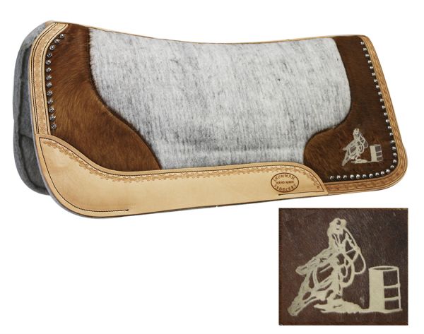 Hair on Argentina Cowhide Barrel Racer Saddle Pad western saddle pad Shiloh   