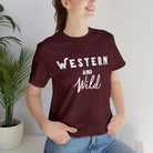Western & Wild Short Sleeve Tee Horse Riding Discipline Tee Printify Maroon XS 