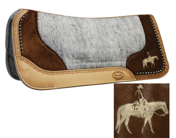Hair on Argentina Cowhide Pleasure Horse Saddle Pad western saddle pad Shiloh   