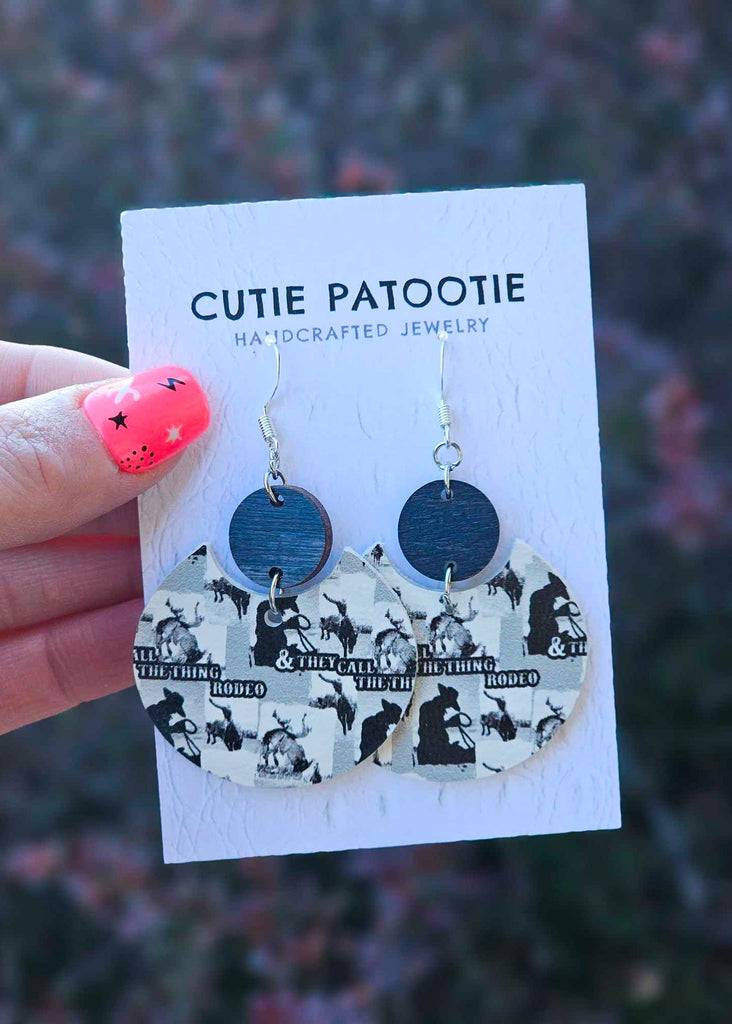 Black & White Rodeo Handcrafted Earrings earrings Cutie Patootie   