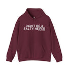 Don't Be A Salty Heifer Hoodie Hoodie The Cinchy Cowgirl - Print Maroon S