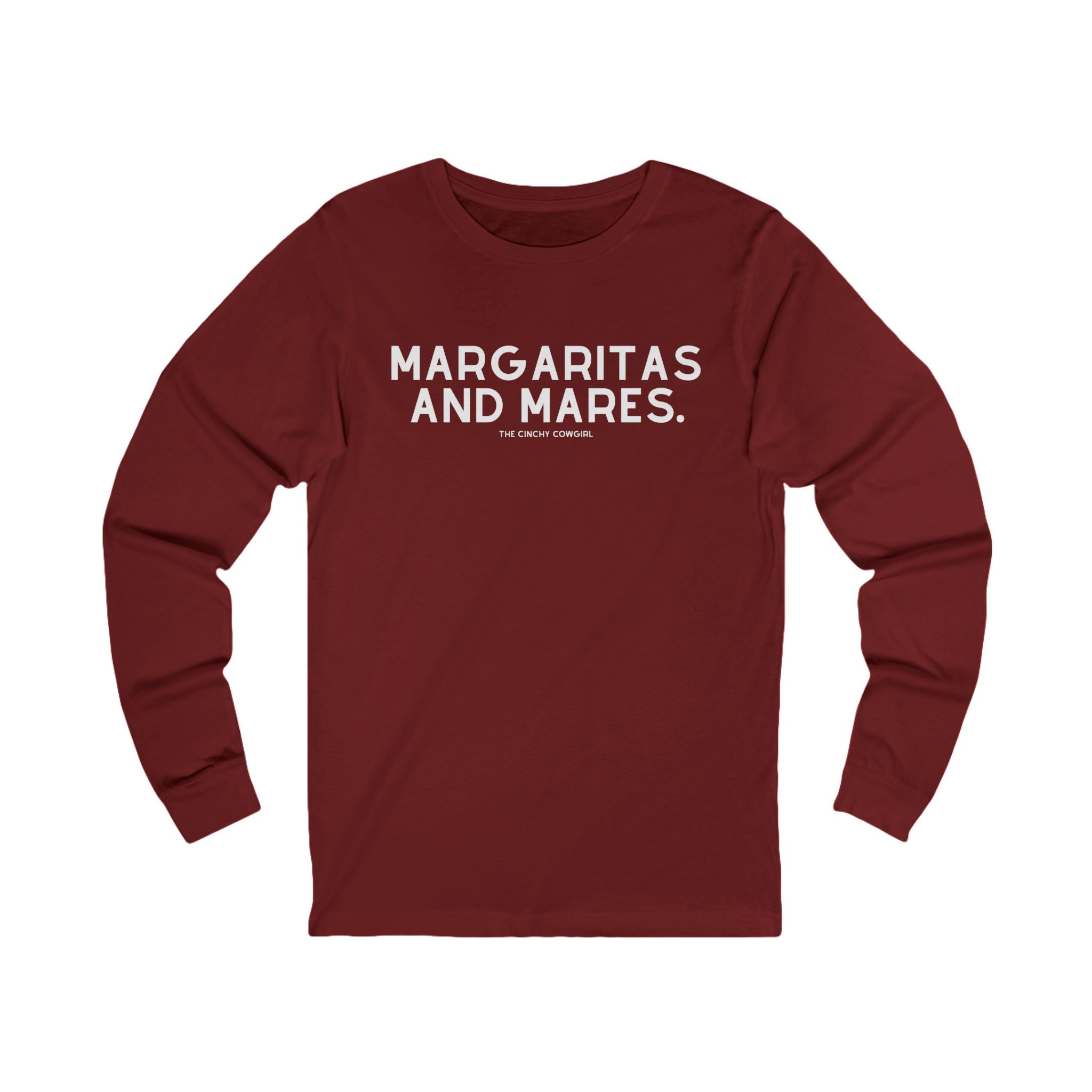 Margaritas & Mares Long Sleeve Tee Long-sleeve The Cinchy Cowgirl - Print S Cardinal
