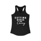 Cutting Horse & Canny Racerback Tank Horse Riding Discipline Tee Printify XS Solid Black 