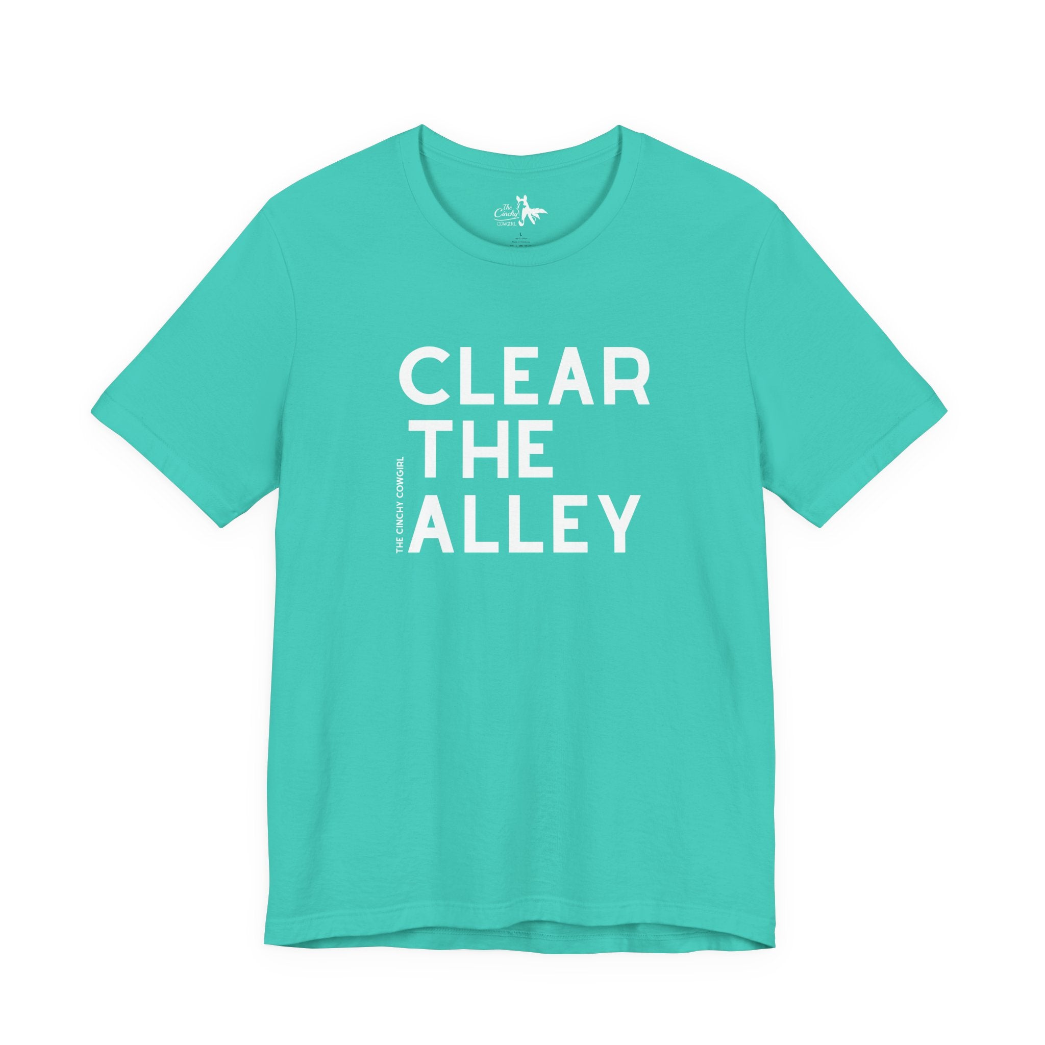 Clear The Alley Short Sleeve Tee Graphic Tee The Cinchy Cowgirl - Print Teal XS