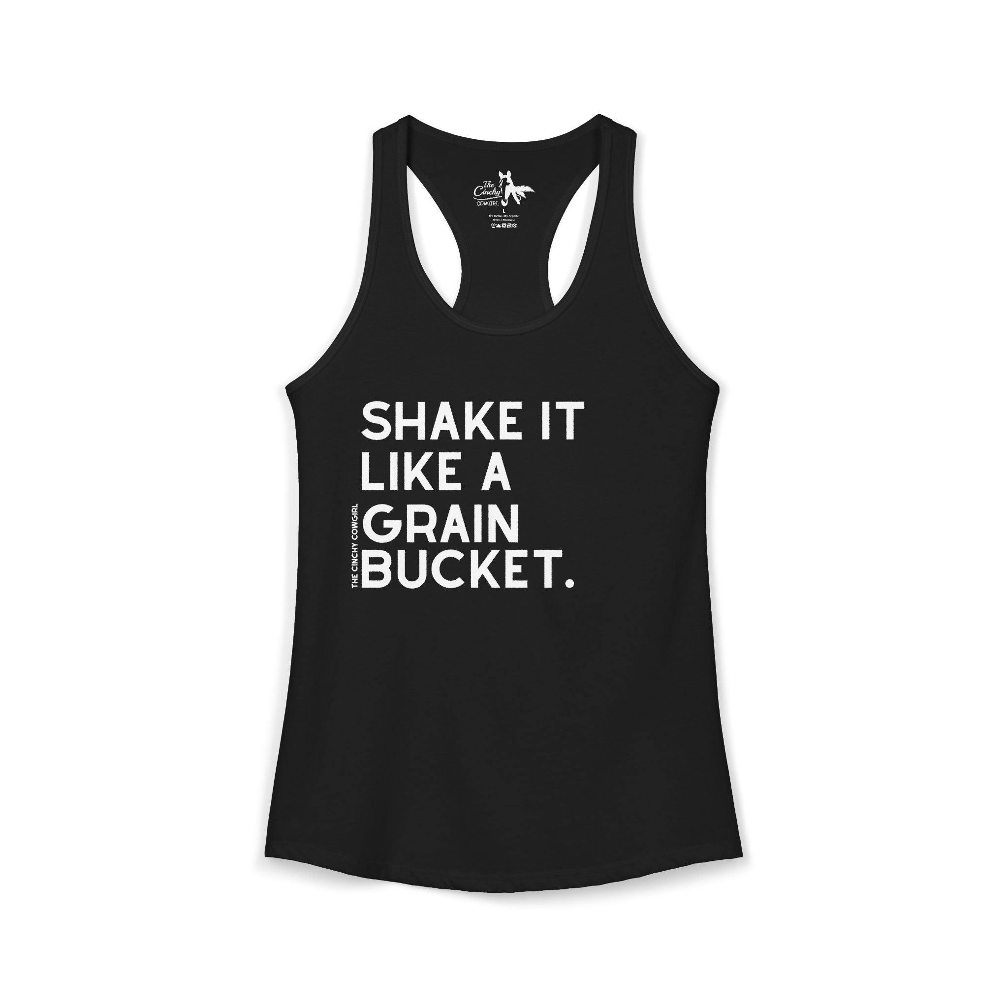 Shake It Like A Grain Bucket Tank Top Tank Top The Cinchy Cowgirl - Print XS Solid Black