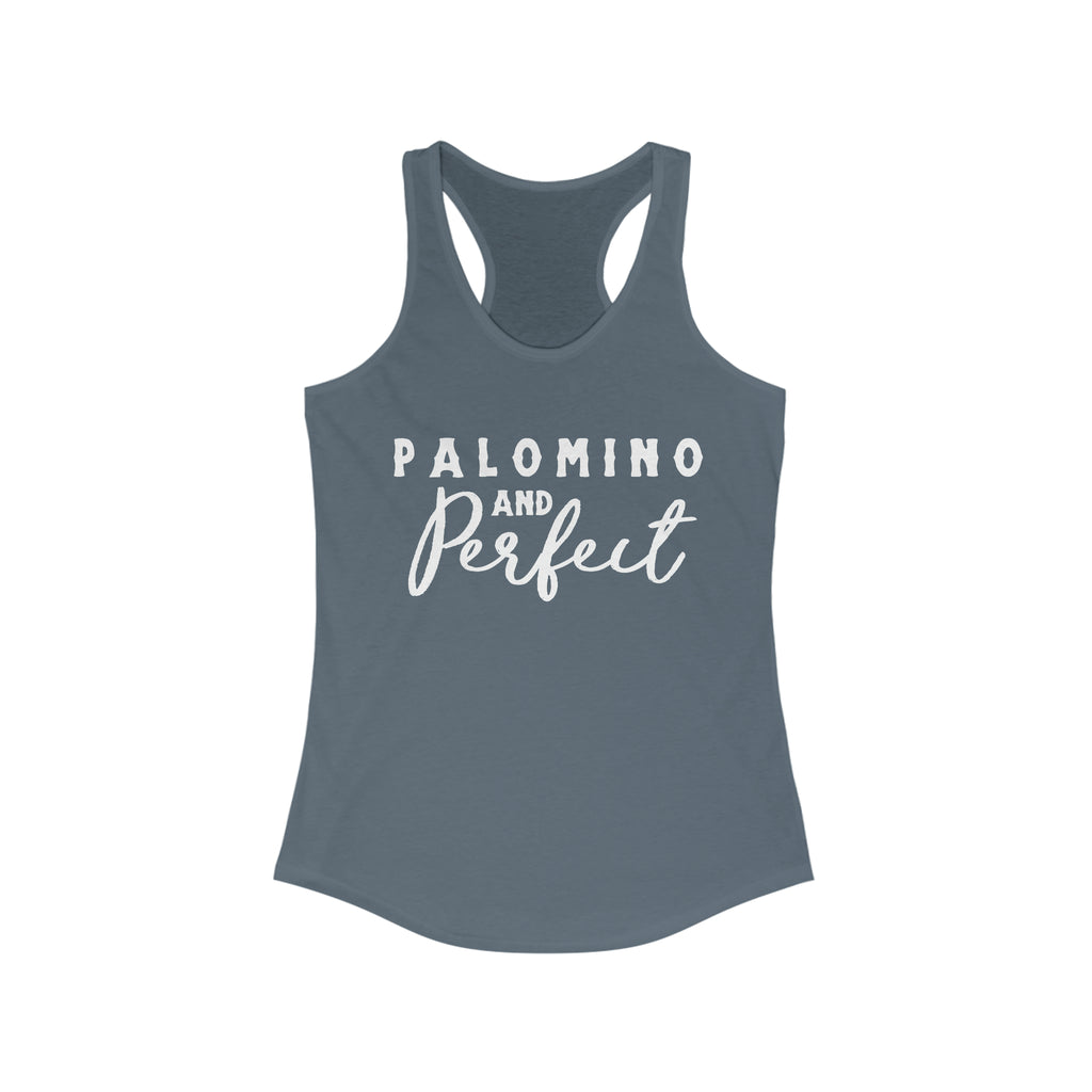 Palomino & Perfect Racerback Tank Horse Color Shirts Printify XS Solid Indigo 