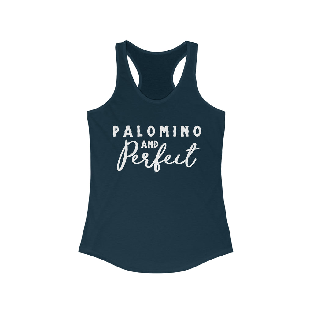 Palomino & Perfect Racerback Tank Horse Color Shirts Printify XS Solid Midnight Navy 