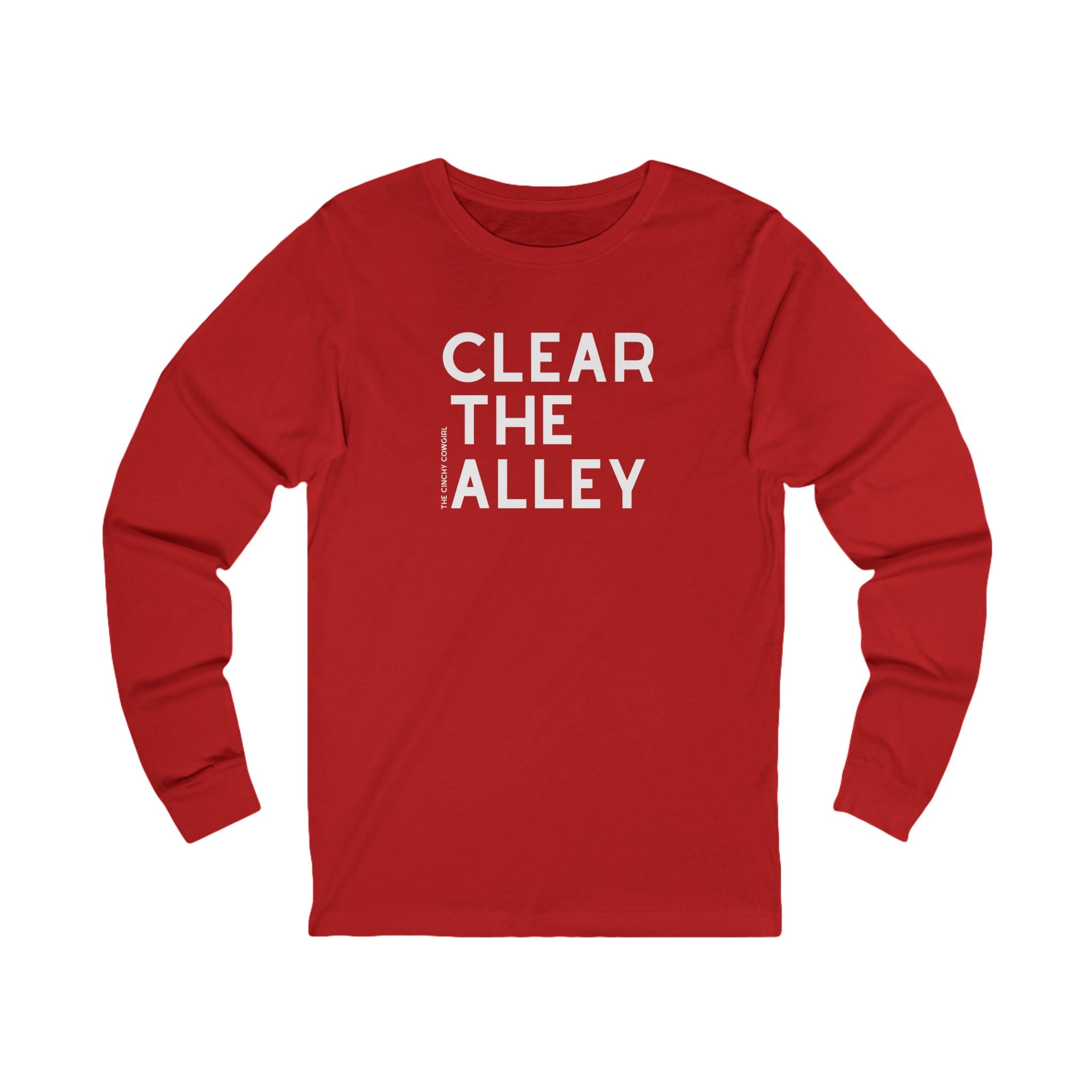 Clear The Alley Long Sleeve Tee Long Sleeve Graphic Tee The Cinchy Cowgirl - Print S Red