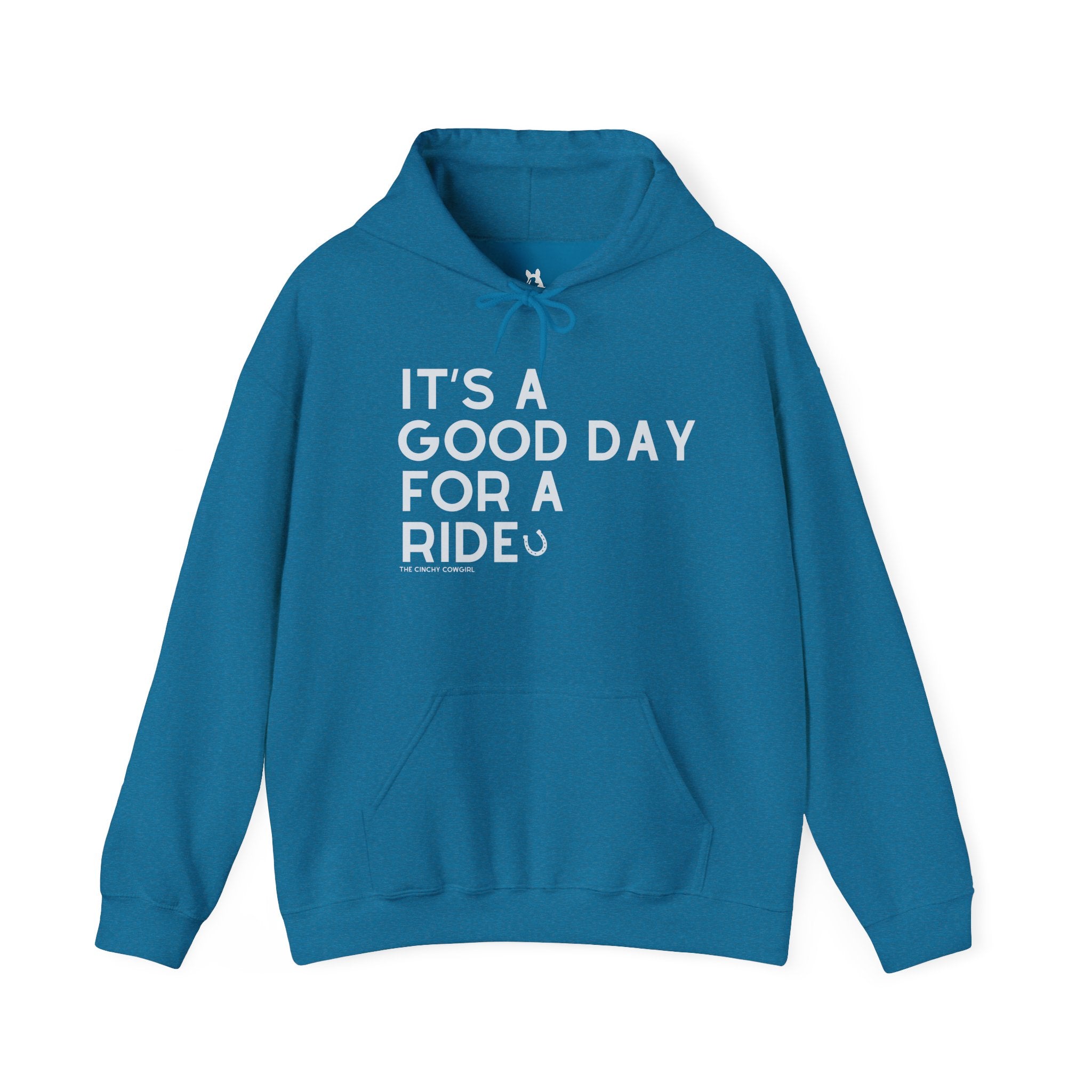 It's A Good Day For A Ride Hoodie Hoodie The Cinchy Cowgirl - Print Antique Sapphire S