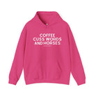 Coffee, Cuss Words & Horses Hoodie Hoodie The Cinchy Cowgirl - Print Heliconia S