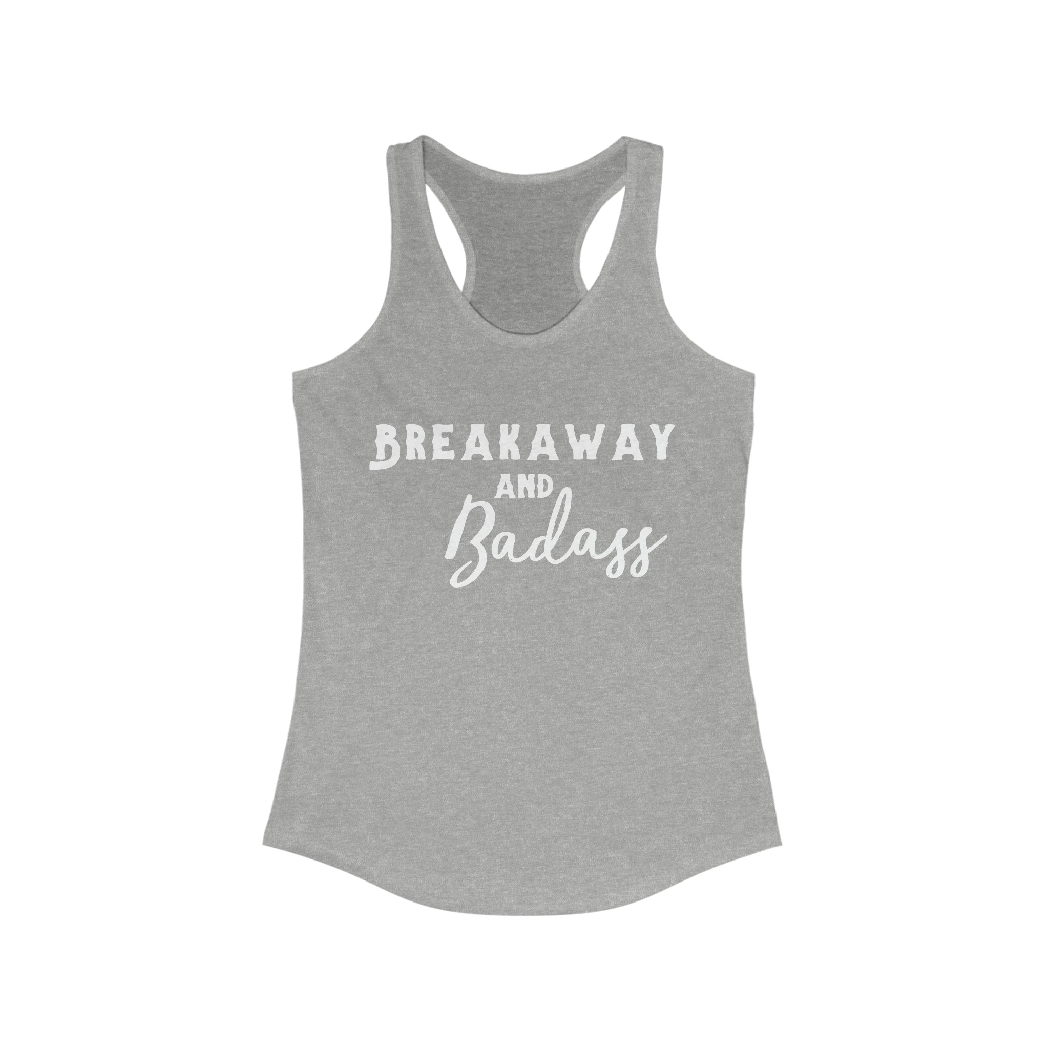 Breakaway & Badass Racerback Tank Horse Riding Discipline Tee Printify XS Heather Grey 
