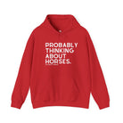 Probably Thinking About Horses Hoodie Graphic Hoodie The Cinchy Cowgirl - Print Red S