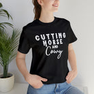 Cutting Horse & Cowy Short Sleeve Tee Horse Riding Discipline Tee Printify Black XS 