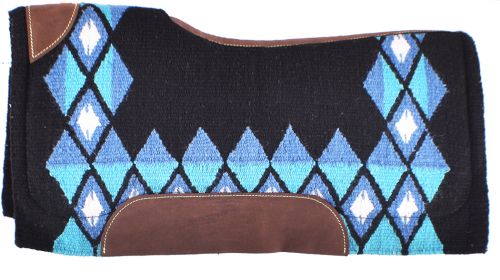 Black, Blue & Teal Diamond Memory Felt Saddle Pad western saddle pad Shiloh