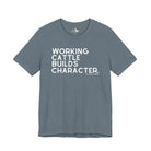 Working Cattle Builds Character Short Sleeve Tee T-Shirt The Cinchy Cowgirl - Print Heather Slate XS