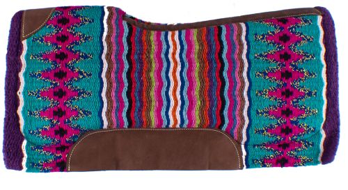OUT OF STOCK Pink & Turquoise Multi Color Memory Felt Saddle Pad western saddle pad Shiloh   