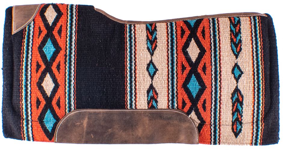 Turquoise, Orange, & Tan Memory Felt Saddle Pad western saddle pad Shiloh   