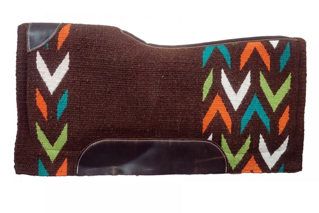 Teal, Orange, Green, & Brown Memory Felt Saddle Pad western saddle pad Shiloh   