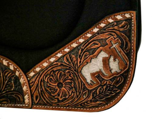 Praying Cowboy Inlay Felt Saddle Pad western saddle pad Shiloh   