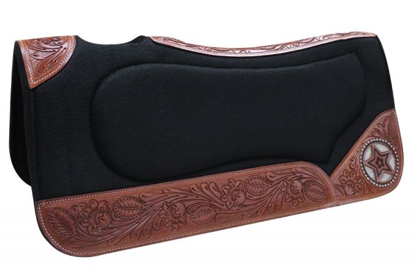 Texas Star Cowhide Inlay Felt Saddle Pad western saddle pad Shiloh
