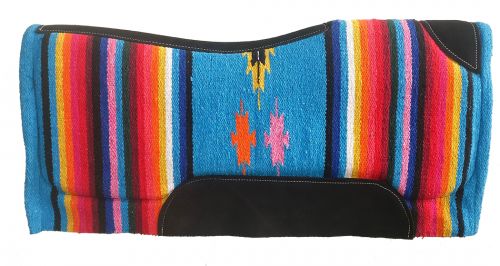 Serape Blue Cross Felt Saddle Pad western saddle pad Shiloh   