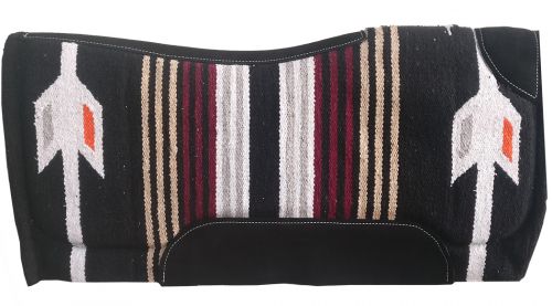 Navajo Felt Black, Red, & Tan Saddle Pad western saddle pad Shiloh   