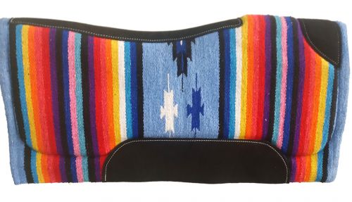 Serape Light Blue Felt Saddle Pad western saddle pad Shiloh   