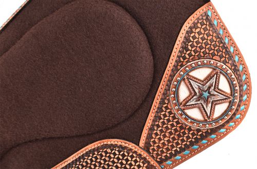 Texas Star Brown Felt Saddle Pad western saddle pad Shiloh