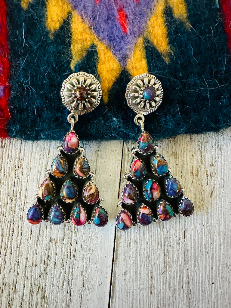 Desert Dream'n Mojave  Triangle Dangle Earrings NT jewelry Nizhoni Traders LLC   