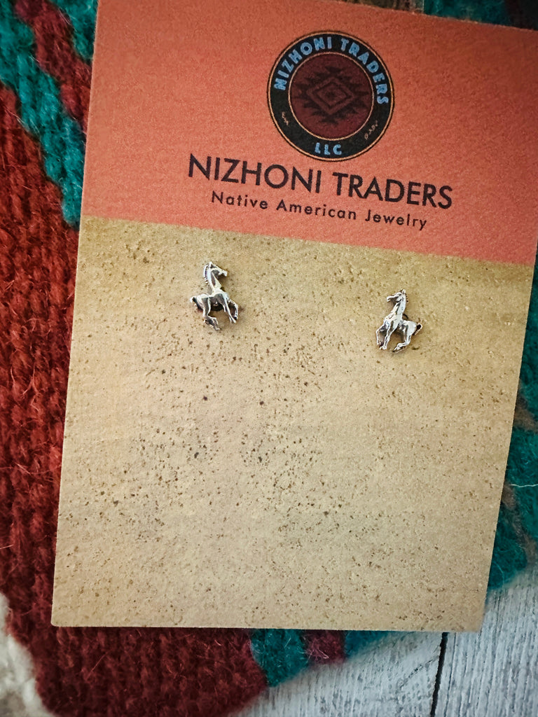 Wild Horse Stud Earrings NT jewelry Nizhoni Traders LLC   