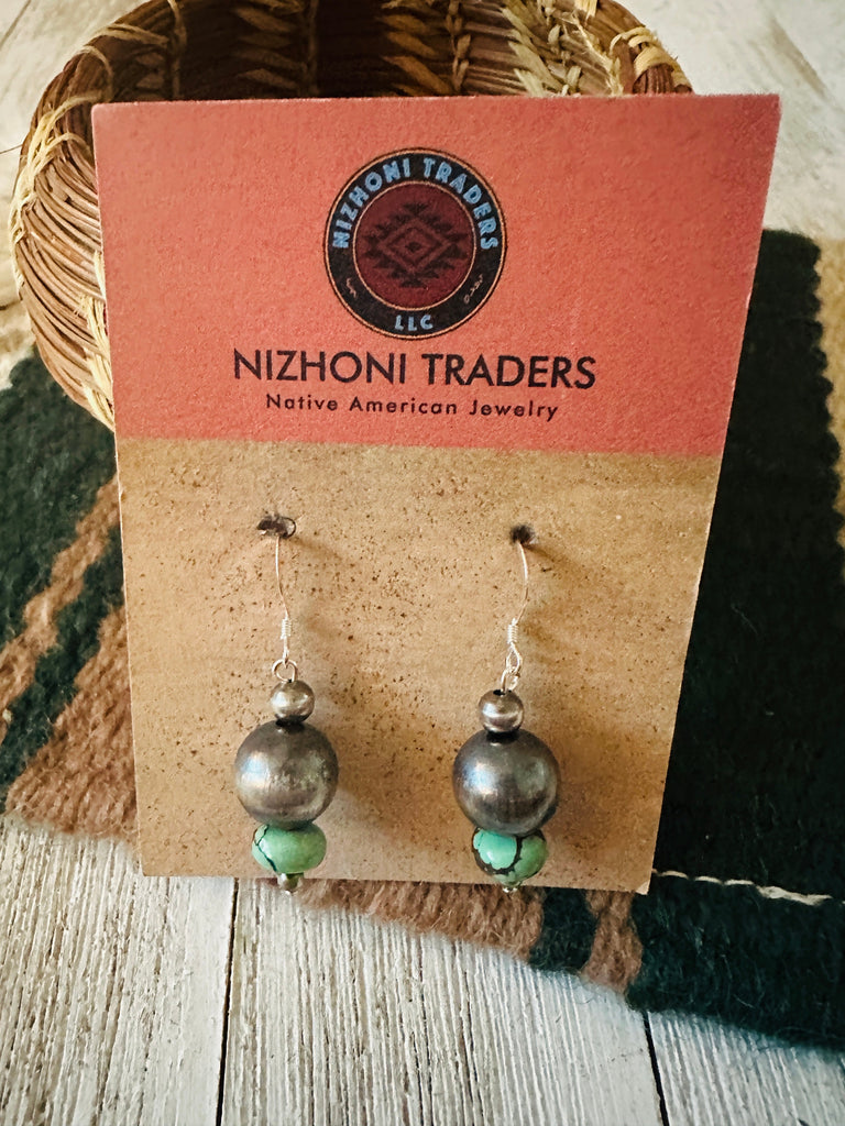 The Navajo Pair Dangle Hoop Earrings NT jewelry Nizhoni Traders LLC   