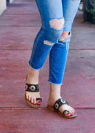 Western Concho Sandals in Brown Shoes Myra