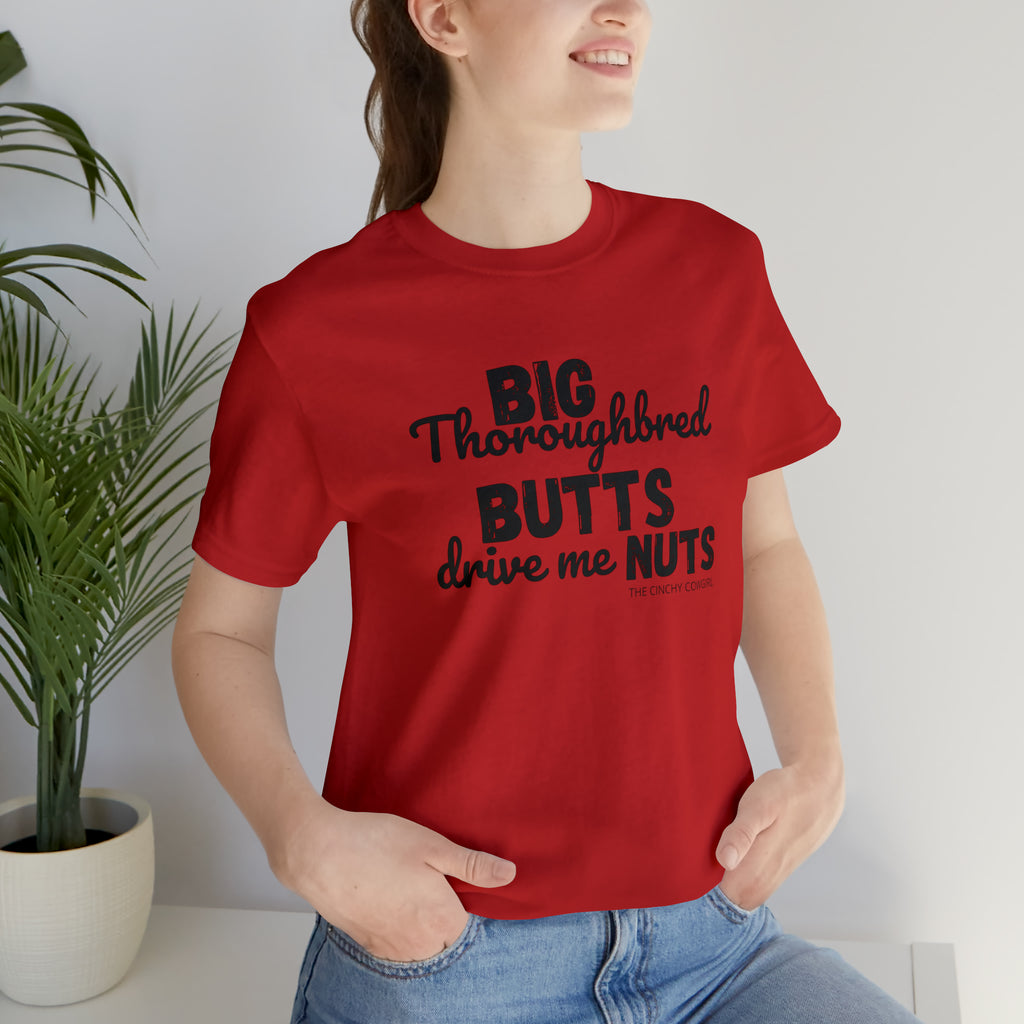 Thoroughbred Butts Short Sleeve Tee tcc graphic tee Printify Red XS 