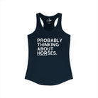 Probably Thinking About Horses Tank Top graphic tank The Cinchy Cowgirl - Print XS Solid Midnight Navy
